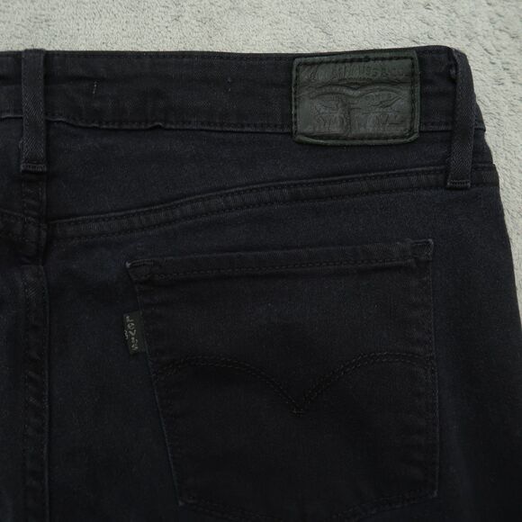 Levi's 714 Jeans Womens Size 31 Black Mid-Rise Straight Denim 30" Inseam Stretch - Picture 14 of 16